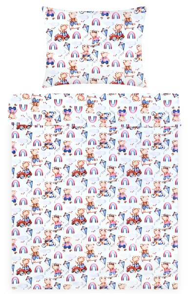 DARRÉ Bavlněné povlečení Pejsci s duhou Velikost: 140 x 200 + 70 x 90