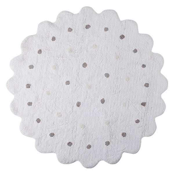 Lorena Canals koberce Přírodní koberec, ručně tkaný Little Biscuit White - 140x140 kytka cm