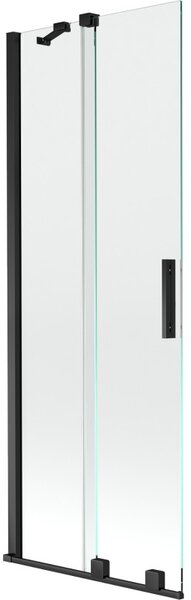 Mexen Velar sprchová zástěna 2-křídlová posuvná 75 x 150 cm, transparentní, černá - 896-075-000-01-70