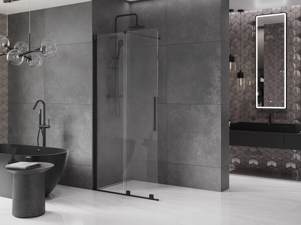 Mexen Velar posuvná sprchová stěna Walk-in 75 x 200 cm, transparentní 8 mm, černá - 871-075-000-03-70