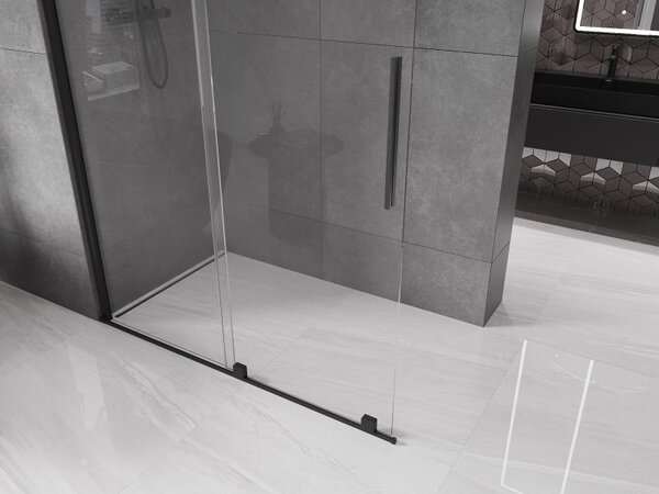 Mexen Velar posuvná sprchová stěna Walk-in 130 x 200 cm, transparentní 8 mm, černá - 871-130-000-03-70