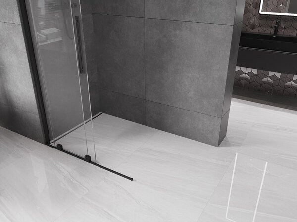 Mexen Velar posuvná sprchová stěna Walk-in 75 x 200 cm, transparentní 8 mm, černá - 871-075-000-03-70