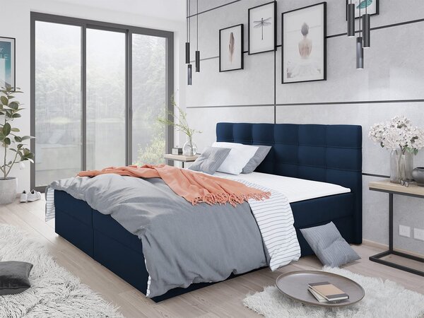 Hotelová postel s úložným prostorem 180x200 BALJA 2 - modrá + topper ZDARMA