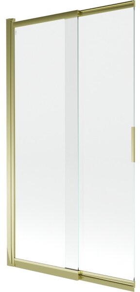 Mexen Fox dvoudílná posuvná vana se zástěnou 100 x 150 cm, průhledná, zlatá - 891-100-002-50-00