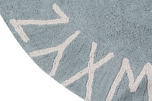 Lorena Canals, Přírodní koberec, ručně tkaný Round ABC Vintage Blue-Natural, 150x150 (průměr) kruh, modrá, dětský pokoj