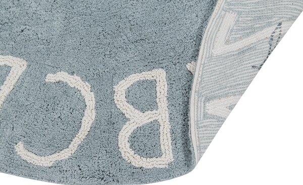 Lorena Canals, Přírodní koberec, ručně tkaný Round ABC Vintage Blue-Natural, 150x150 (průměr) kruh, modrá, dětský pokoj
