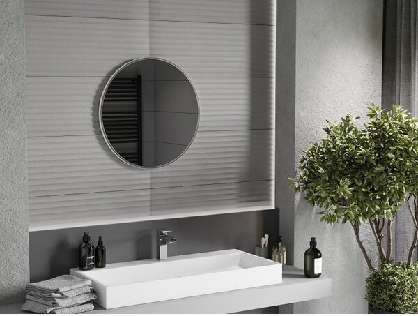 Mexen Loft kulaté koupelnové zrcadlo 60 cm, rám z nerezové oceli - 9850-060-060-000-10