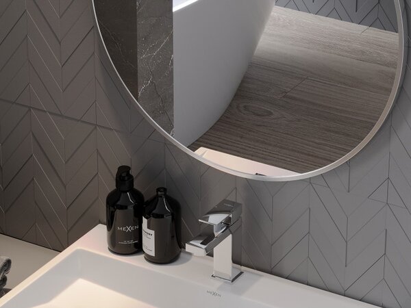 Mexen Loft kulaté koupelnové zrcadlo 60 cm, rám z nerezové oceli - 9850-060-060-000-10