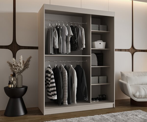 Šatní skřín s posuvnými dveřmi BAHRAJN 2 150cm kašmírová