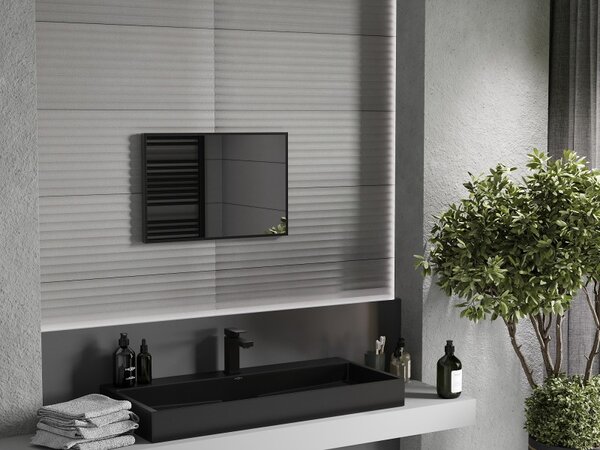 Mexen Loft Obdélníkové koupelnové zrcadlo 60 x 40 cm, černý rám - 9852-060-040-000-70