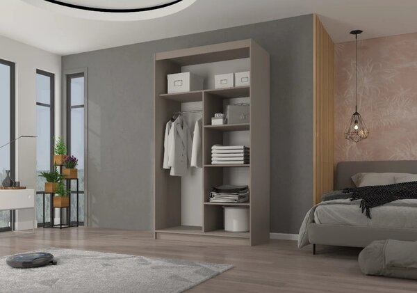 Šatní skříň se zrcadlem 120 cm HAMLIA - kašmír