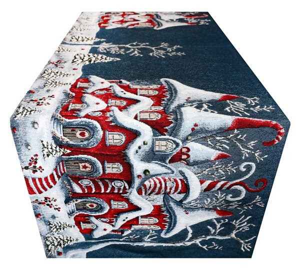 Vánoční gobelínový běhoun na stůl Kouzelný zimní domeček Chenille IT038 Barva Vícebarevná Rozměry 40x130 cm