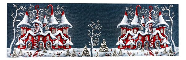 Vánoční gobelínový běhoun na stůl Kouzelný zimní domeček Chenille IT038 Barva Vícebarevná Rozměry 40x130 cm