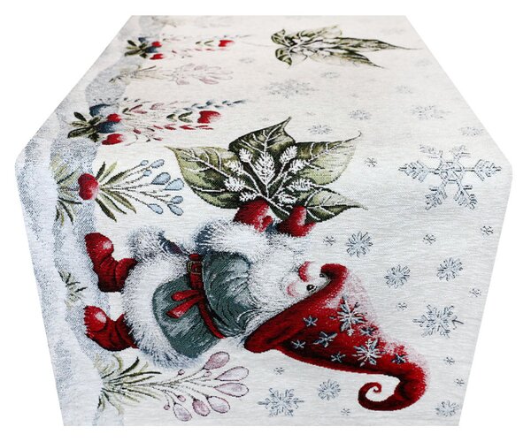 Vánoční gobelínový běhoun na stůl Listový skřítek Chenille IT033 Barva Vícebarevná Rozměry 40x130 cm
