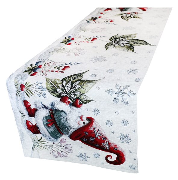 Vánoční gobelínový běhoun na stůl Listový skřítek Chenille IT033 Barva Vícebarevná Rozměry 40x130 cm