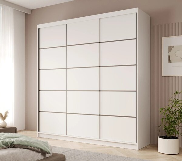 Šatní skříň s posuvnými dveřmi 200 cm MENTIS - bílá
