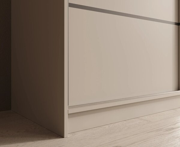 Velká šatní skříň se zrcadlem 250 cm PORA - kašmír