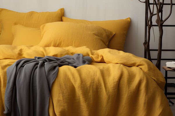 DARRÉ Mušelínové povlečení Mustard Velikost: 140 x 200 + 70 x 90