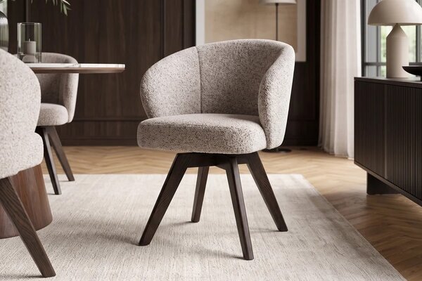 Designová otočná židle Tolinka béžová / hnědá