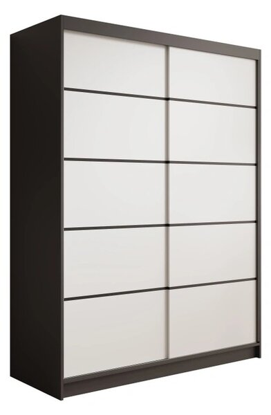 Policová šatní skříň 150 cm MENSA - černá / bílá