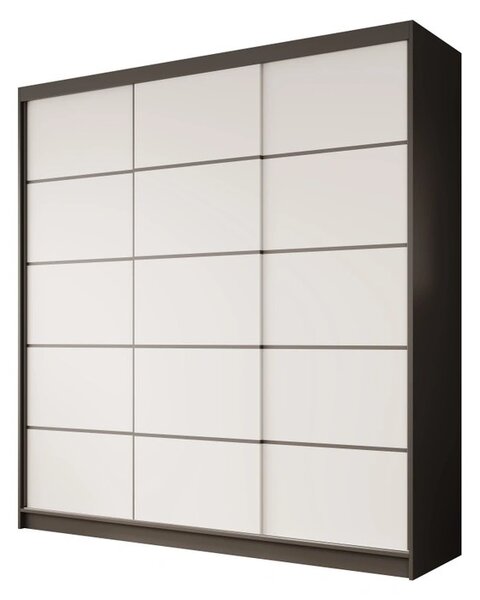 Šatní skříň s posuvnými dveřmi 200 cm MENTIS - černá / bílá