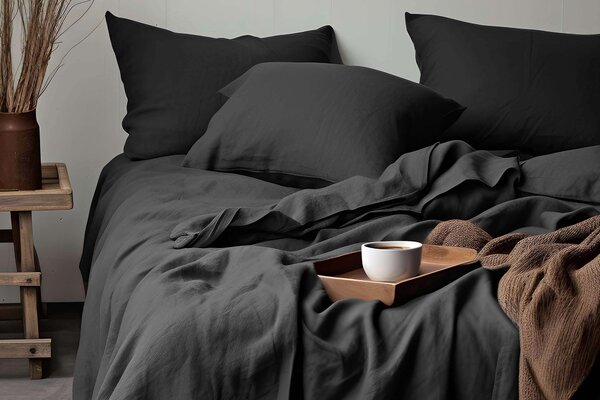 DARRÉ Mušelínové povlečení Black Velikost: 140 x 200 + 70 x 90