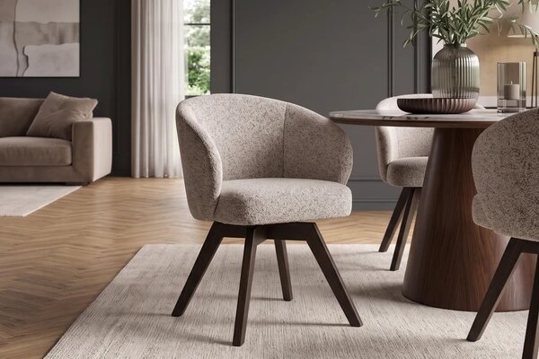 Designová otočná židle Tolinka béžová / hnědá