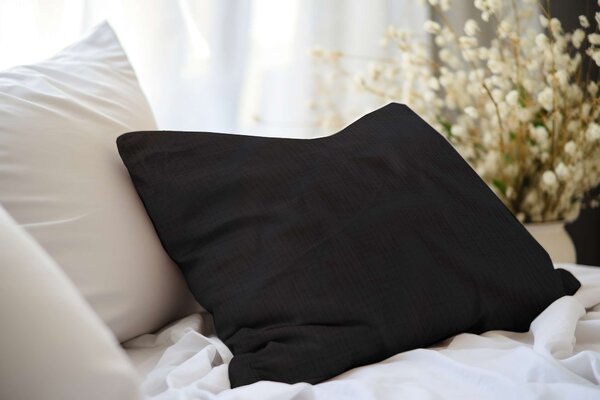 DARRÉ Mušelínové povlečení Black Velikost: 140 x 200 + 70 x 90