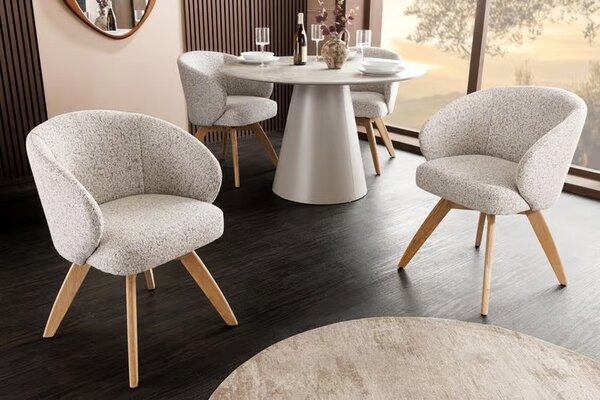 Designová otočná židle Tolinka béžová / přírodní