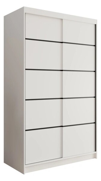 Šatní skříň s posuvnými dveřmi 120 cm MERLA - bílá
