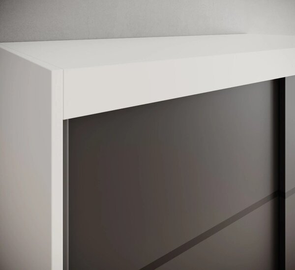 Šatní skříň s posuvnými dveřmi 120 cm MERLA - bílá / černá
