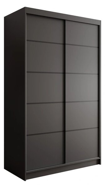 Šatní skříň s posuvnými dveřmi 120 cm MERLA - černá
