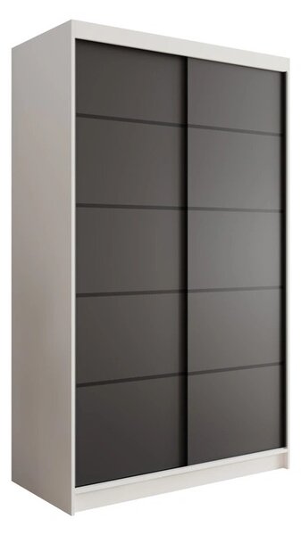 Šatní skříň s posuvnými dveřmi 120 cm MERLA - bílá / černá
