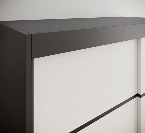 Šatní skříň s posuvnými dveřmi 120 cm MERLA - černá / bílá