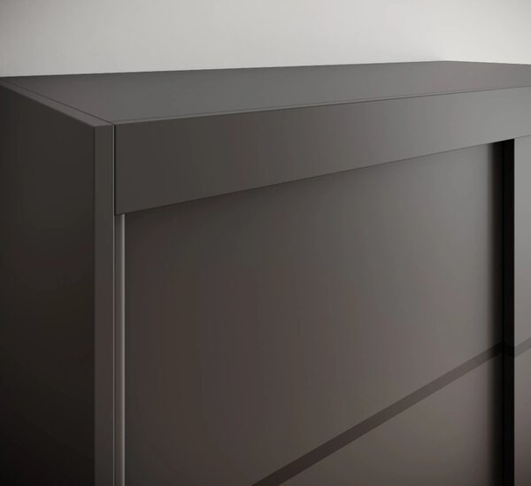 Šatní skříň s posuvnými dveřmi 120 cm MERLA - černá