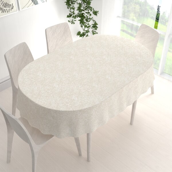 Biante Teflonový oválný ubrus TF-033 Venezia smetanový 100x140 cm