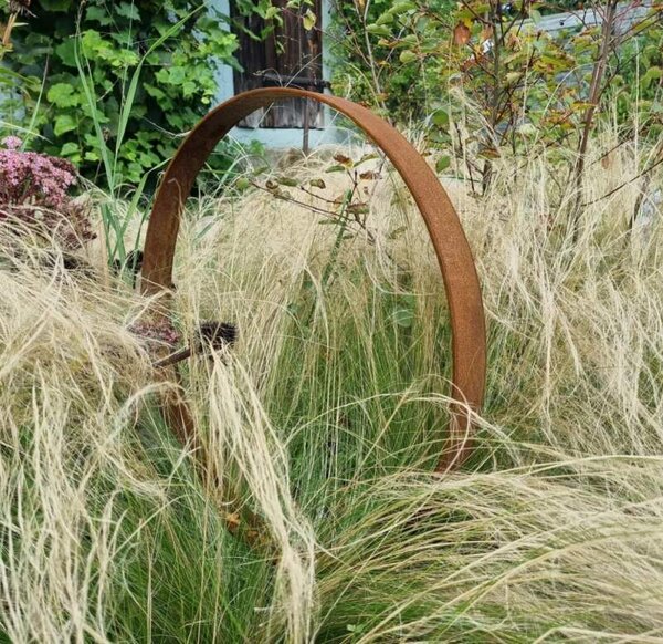 Dekorace na zahradu z kovu Kruh průměr 58 cm