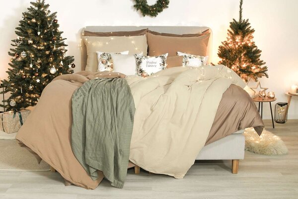DARRÉ Mušelínové povlečení Light brown Velikost: 140 x 200 + 70 x 90