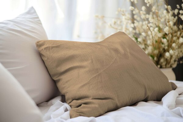 DARRÉ Mušelínové povlečení Light brown Velikost: 140 x 200 + 70 x 90