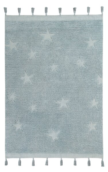 Bio koberec kusový, ručně tkaný Hippy Stars Aqua Blue-120x175