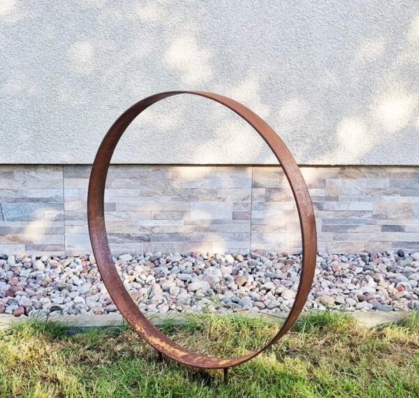 Dekorace na zahradu z kovu Kruh průměr 58 cm