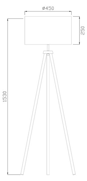 STOJACÍ LAMPA, 45/153 cm Novel - Online Only svítidla, Online Only