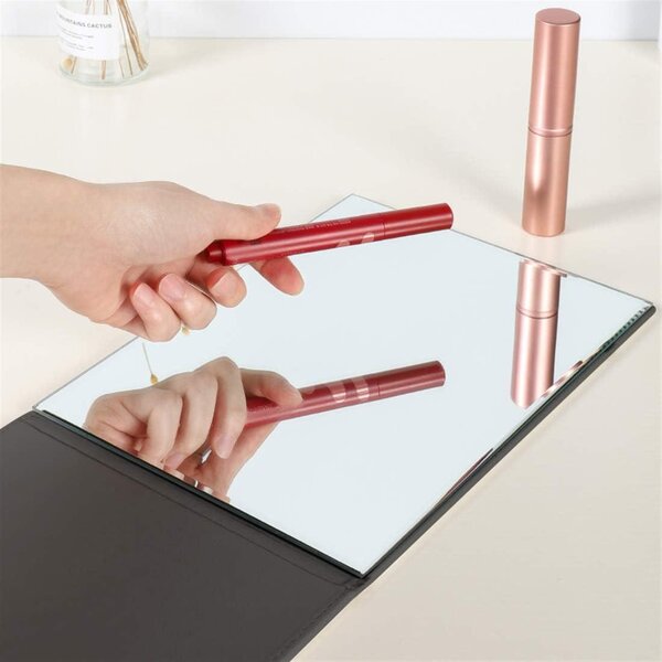 Velké, přenosné zrcadlo na make-up, s vysokým rozlišením, rozměry 17x12,5 cm, skládací, vhodné pro domácí použití i na cesty