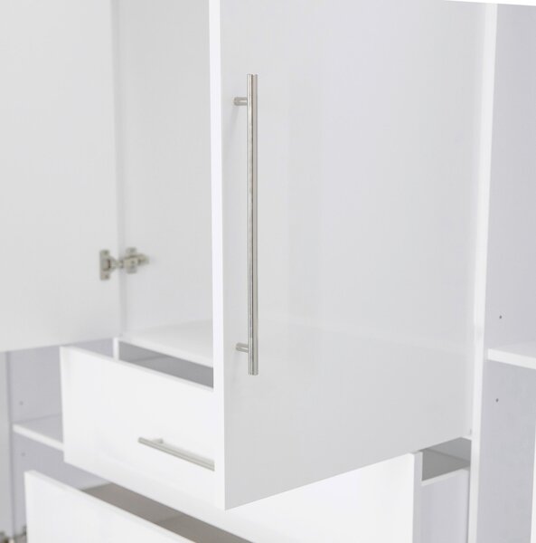 ŠATNÍ SKŘÍŇ, bílá, vysoce lesklá bílá, 196/219/59 cm P & B - Šatní skříně, Online Only