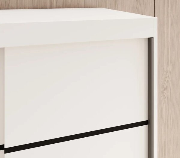 Šatní skříň se zrcadlem 100 cm NIHAL - bílá