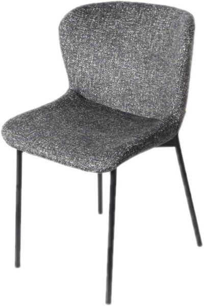 Jídelní židle, látka, tmavě šedá barva, moderní design, pohodlná, 1 kus, vhodná do kuchyně