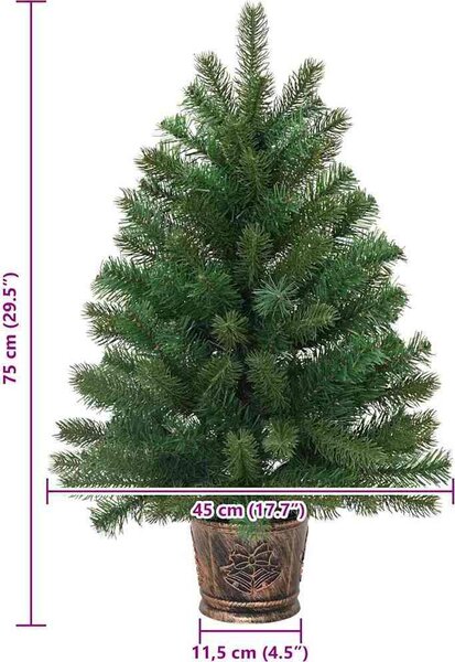 VidaXL Umělý vánoční stromeček s stojanem Zelená 75 cm PVC, PE a ocel [42018730]