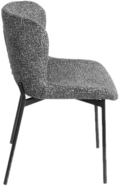 Jídelní židle, látka, tmavě šedá barva, moderní design, pohodlná, 1 kus, vhodná do kuchyně
