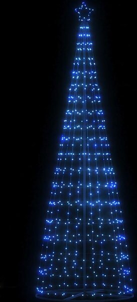 VidaXL LED vánoční strom EKENAS Ocel [4016455] Barva: Modrá