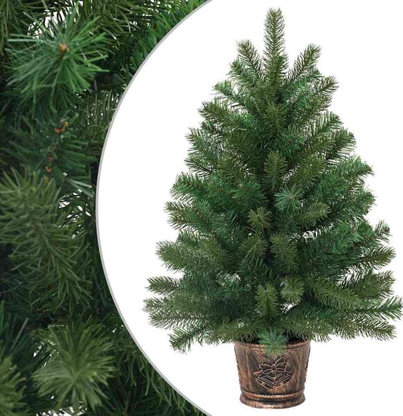 VidaXL Umělý vánoční stromeček s stojanem Zelená 75 cm PVC, PE a ocel [42018730]